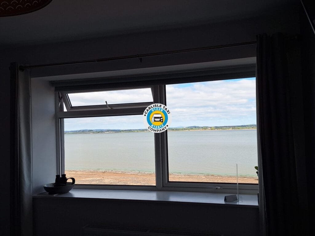 "Panoramic Solway Firth view from Shore Gate House with Scottish coastline visible in distance"