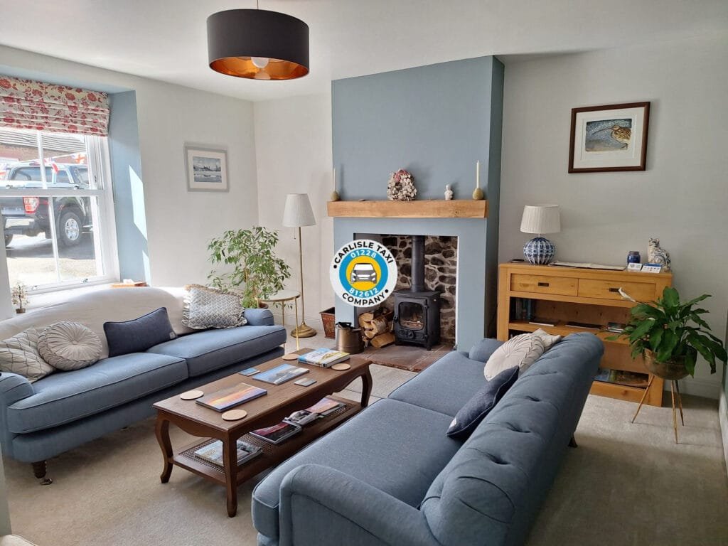 "Comfortable en-suite bedroom at Shore Gate House with sea views for taxi passengers from Carlisle"